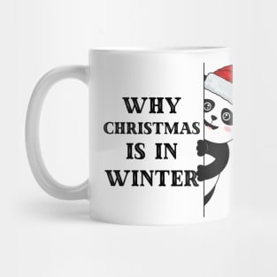 Cute Panda Why Christmas in Winter Mug